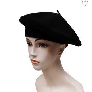 Solid colored knit acrylic berets